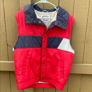 Current Seen Red & Navy Puffer Vest with White Accent